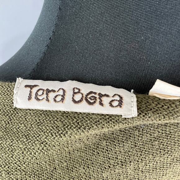 Tera Bora Green Wool Blend Embroidered Hem Scoop Neck Sleeveless Tunic Top 3 L - Picture 7 of 9